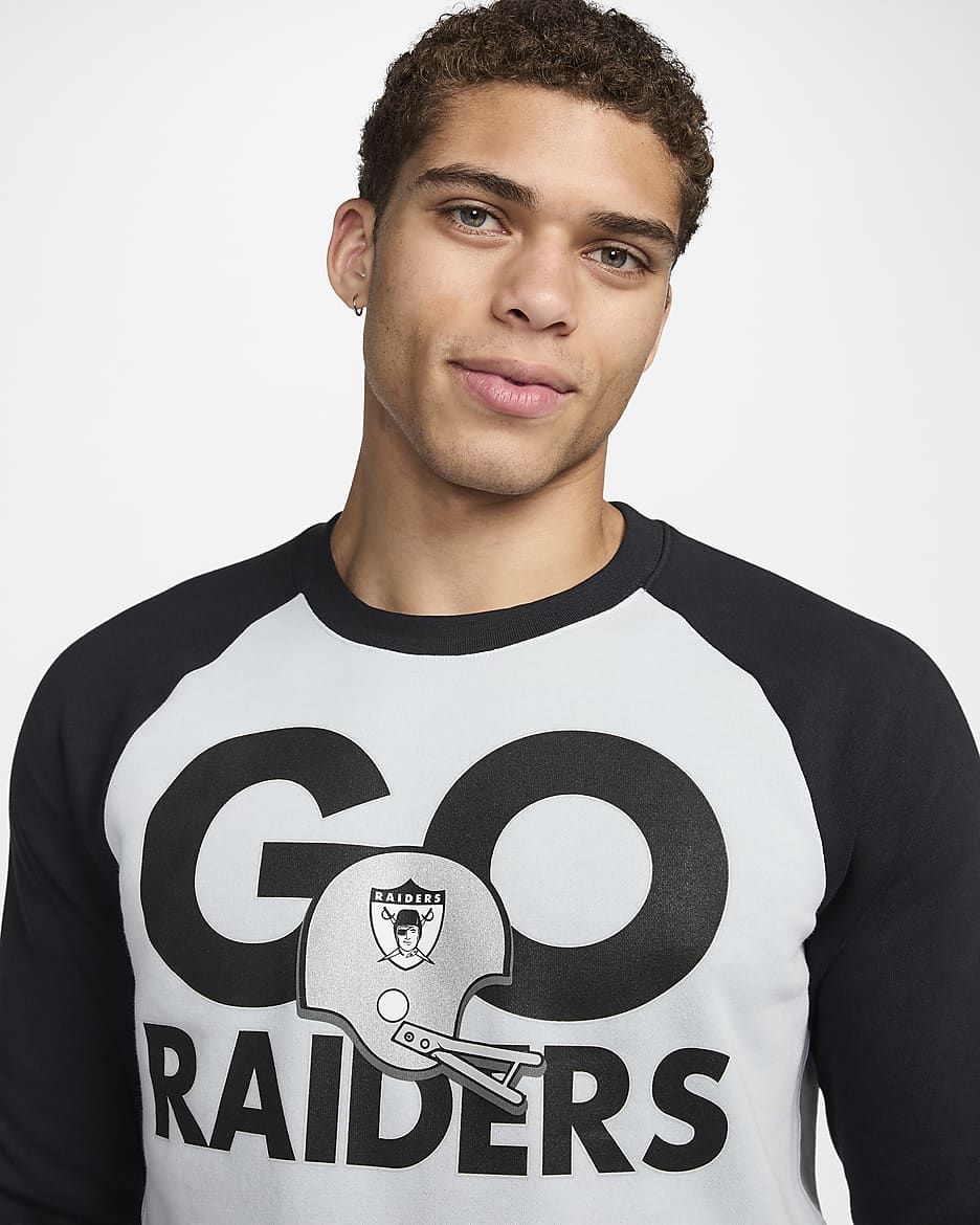 Nike Historic Raglan NFL Raiders Men s Sweatshirt. Nike UK